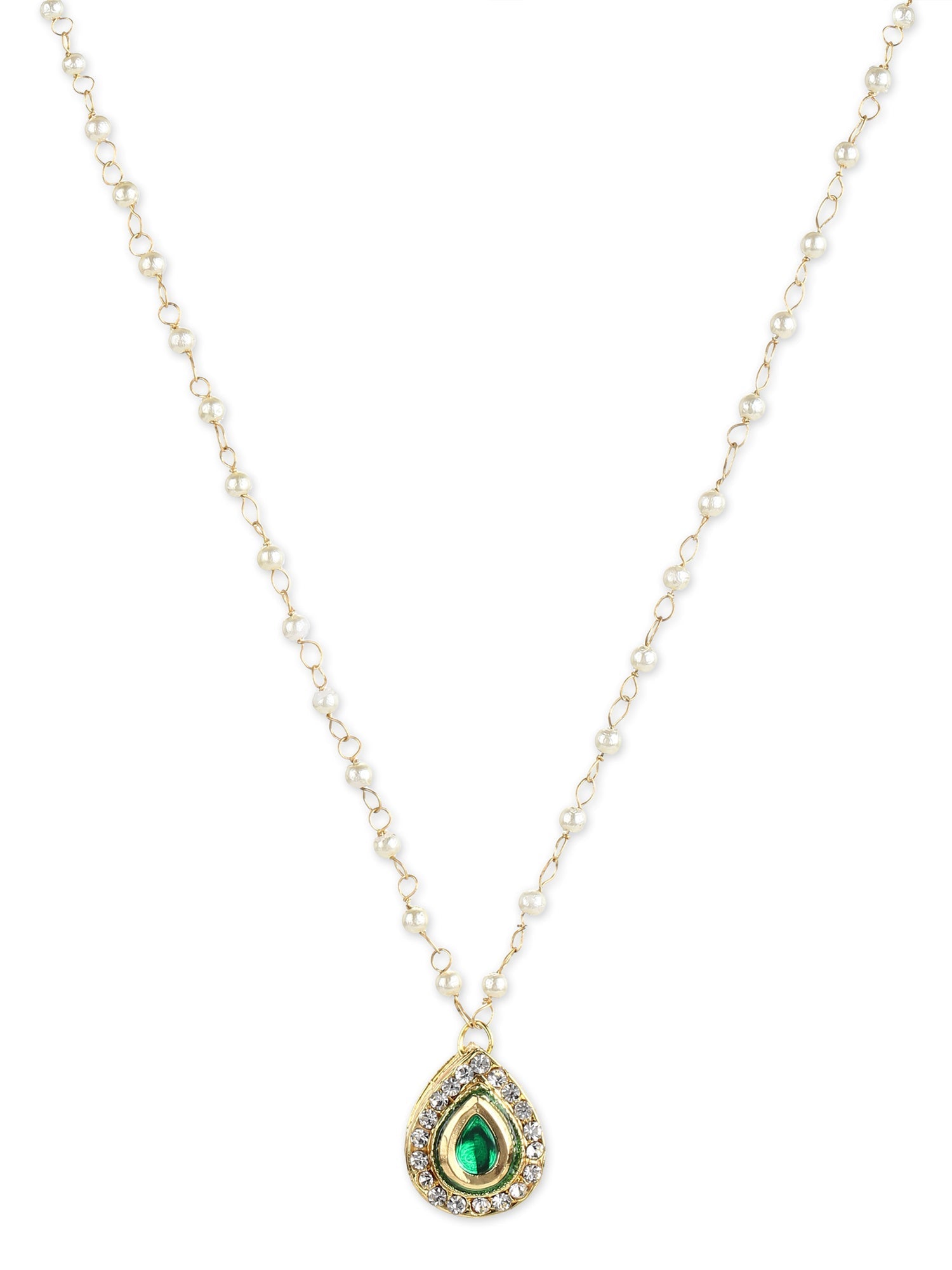Gold-Polished White Brass Necklace - Ruby Raang