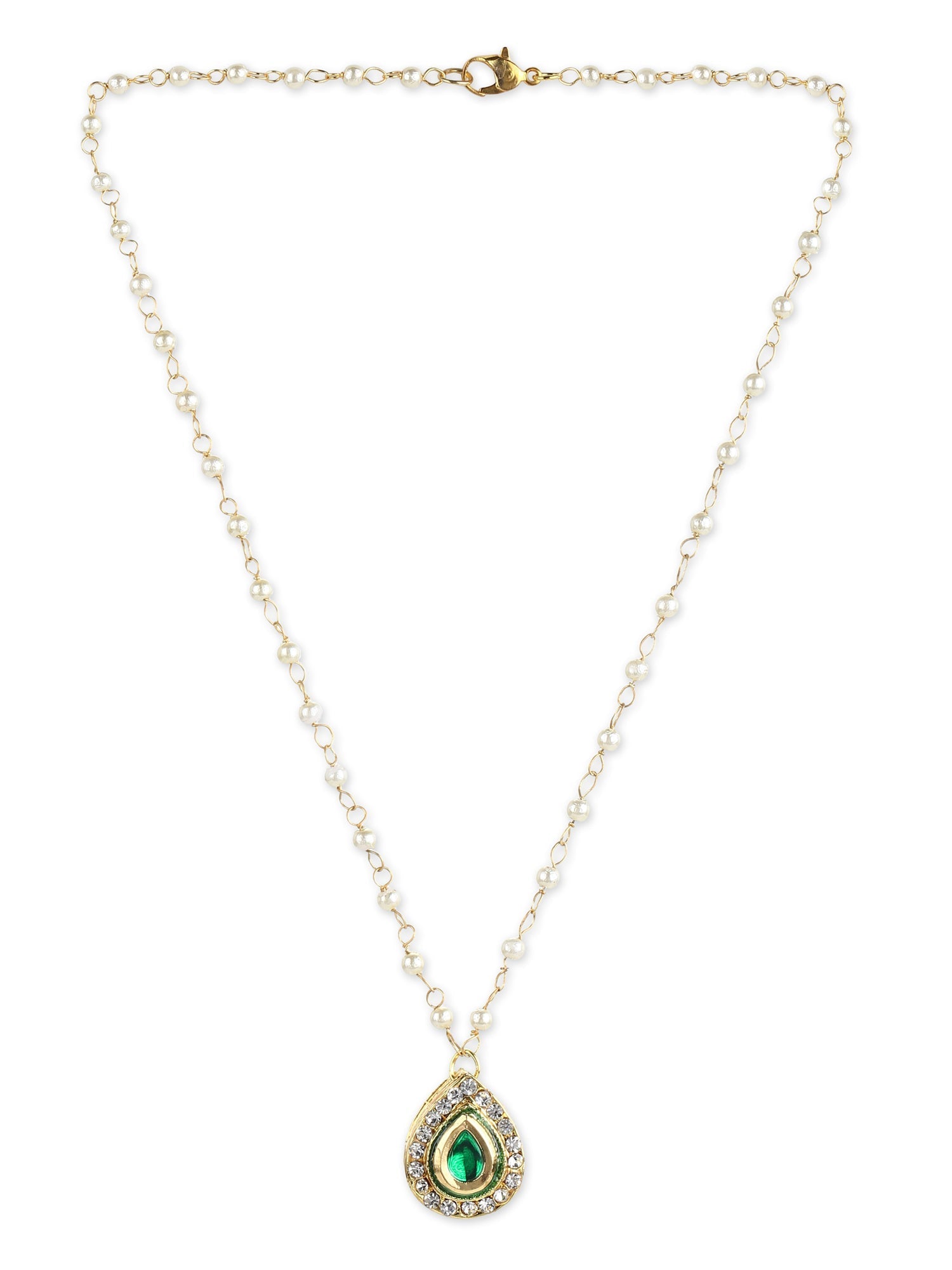 Gold-Polished White Brass Necklace - Ruby Raang