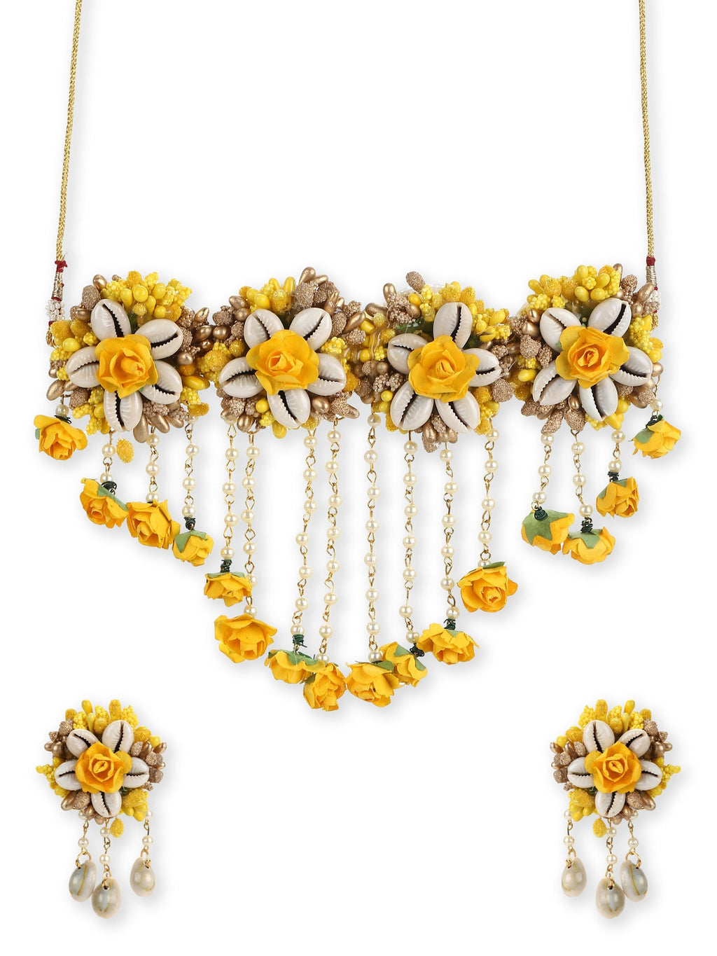 Yellow Gold-Polished Jewellery Set - Ruby Raang