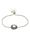 Women's Silver-Toned Brass Handcrafted Silver-Plated Charm Bracelet - Ruby Raang