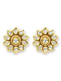 Gold-Toned Circular Studs Earrings - Ruby Raang