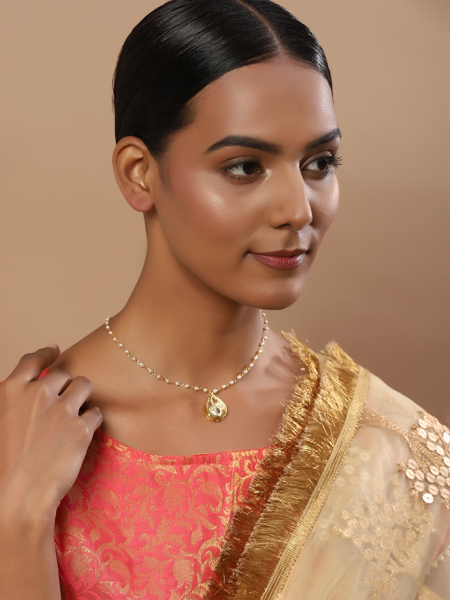 Women's Gold-Polished Chain Necklace - Ruby Raang