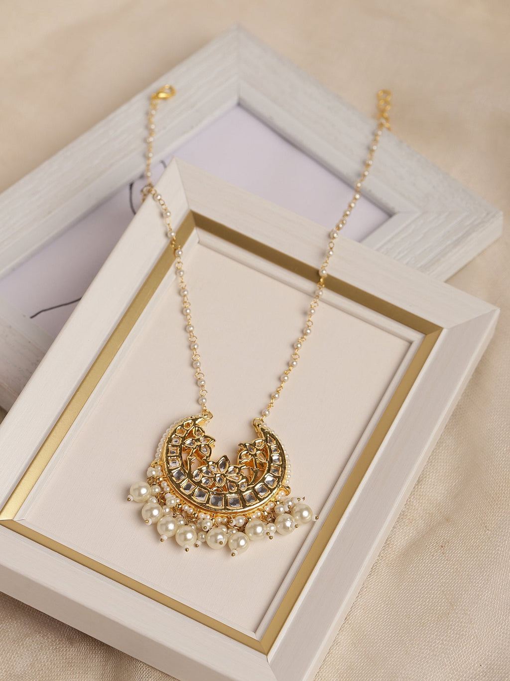 White Gold-Polished Brass Chain - Ruby Raang