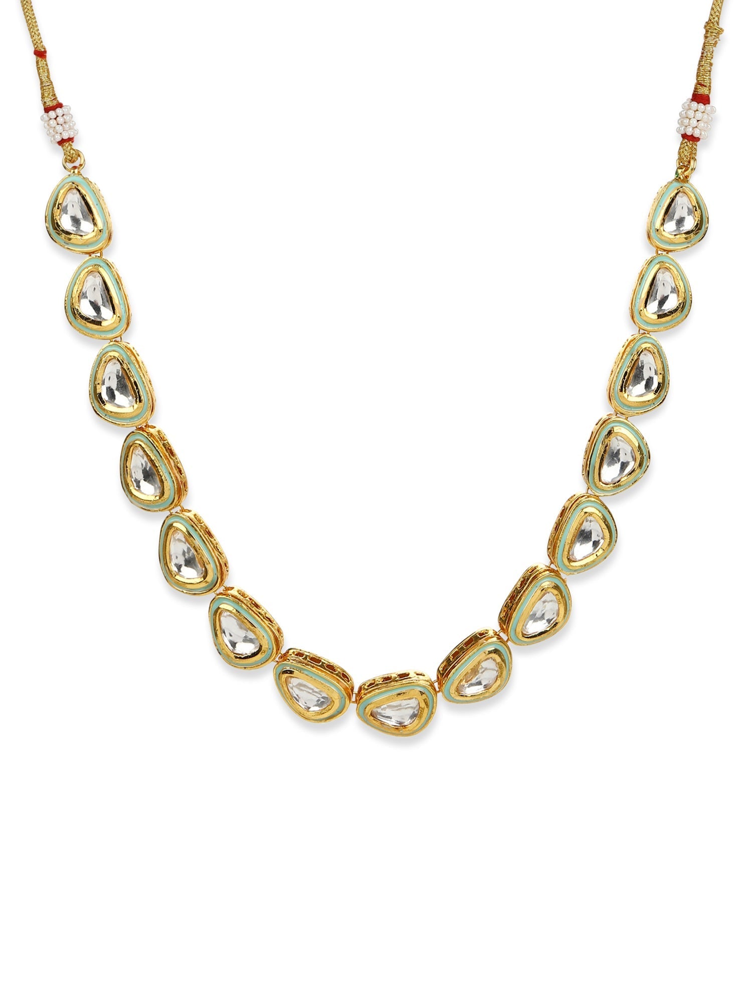 White Brass Gold-Polished Necklace - Ruby Raang
