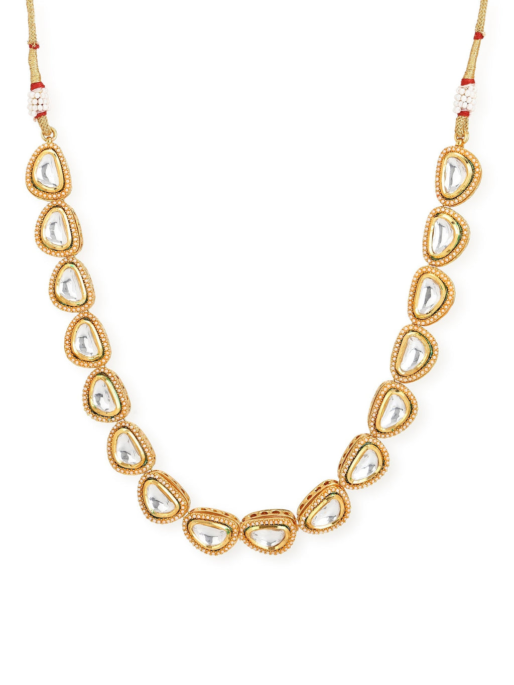 White Brass Gold-Polished Necklace - Ruby Raang