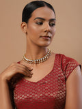 Gold-Toned White Brass Gold-Polished Handcrafted Necklace - Ruby Raang