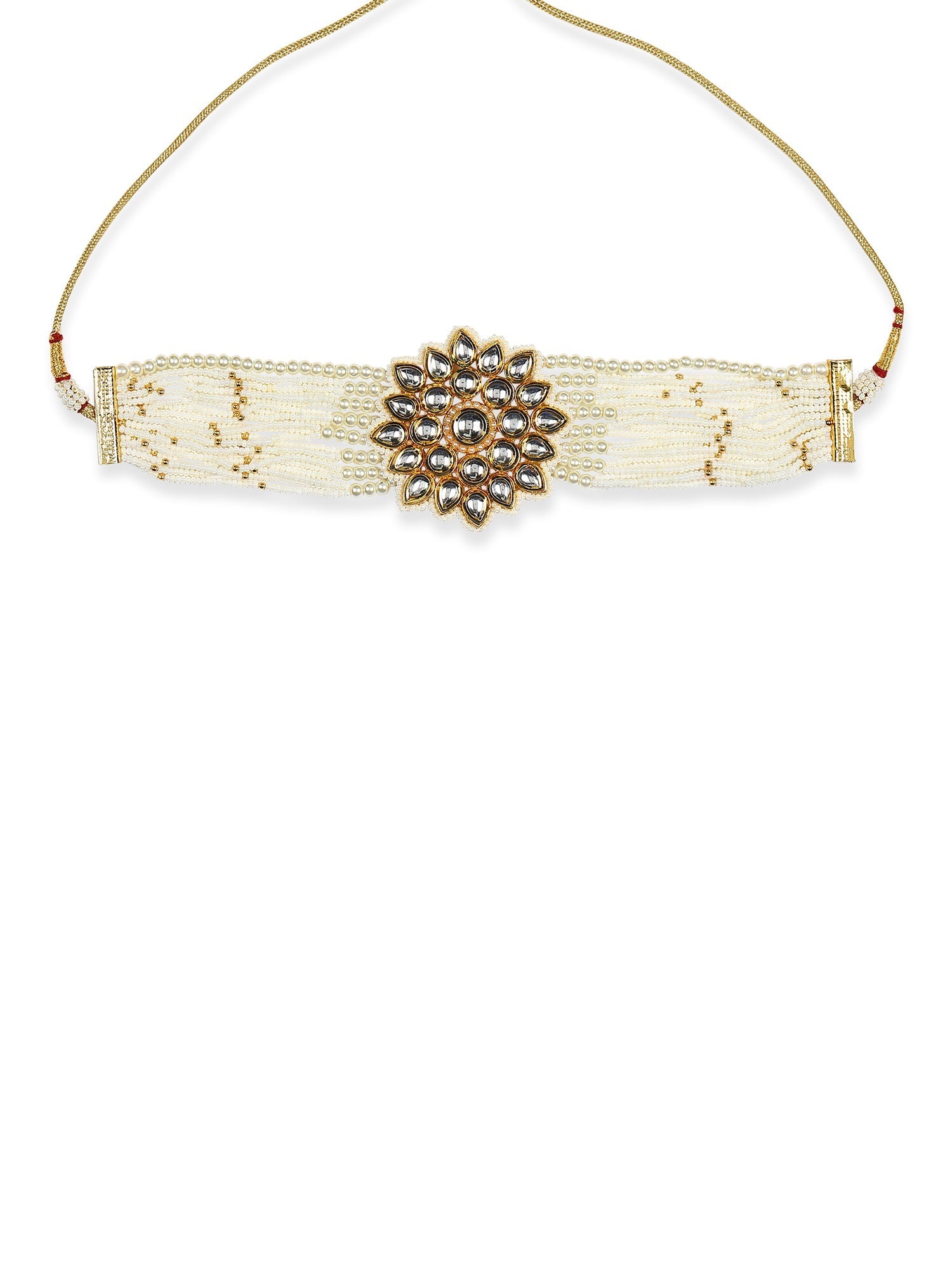 Gold-Toned Gold-Toned Brass Gold-Polished Handcrafted Necklace - Ruby Raang