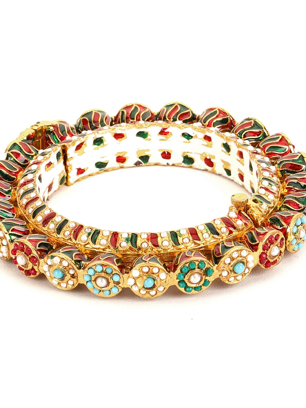 Handcrafted Heavy Bangle - Ruby Raang