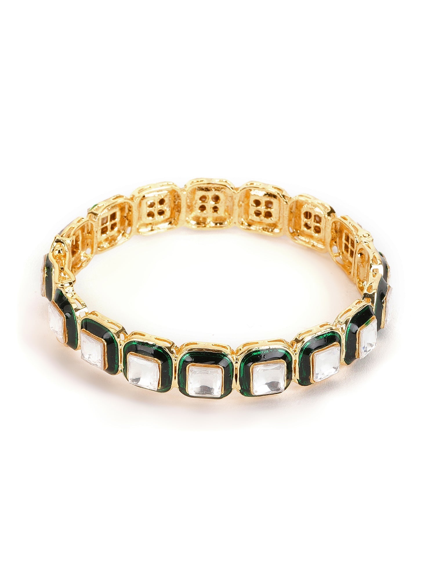 Kundan Meenakari Bangles (set of 2) - Ruby Raang