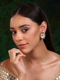 Meenakari Oversized Green Meenakari Studs - Ruby Raang