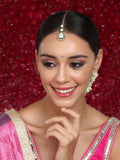 Kundan Maang Tikka with Meenakari - Ruby Raang