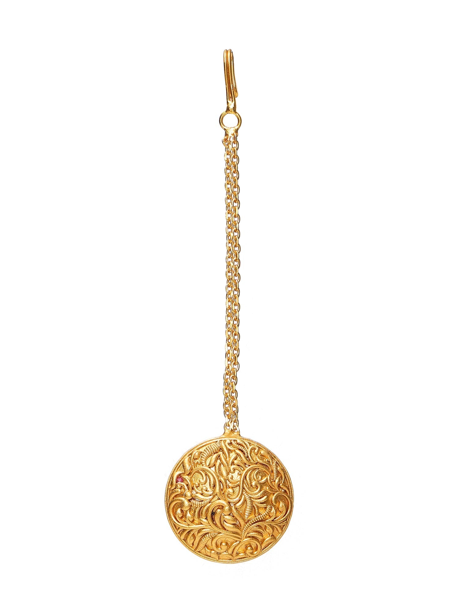 Golden Maang Tikka - Ruby Raang