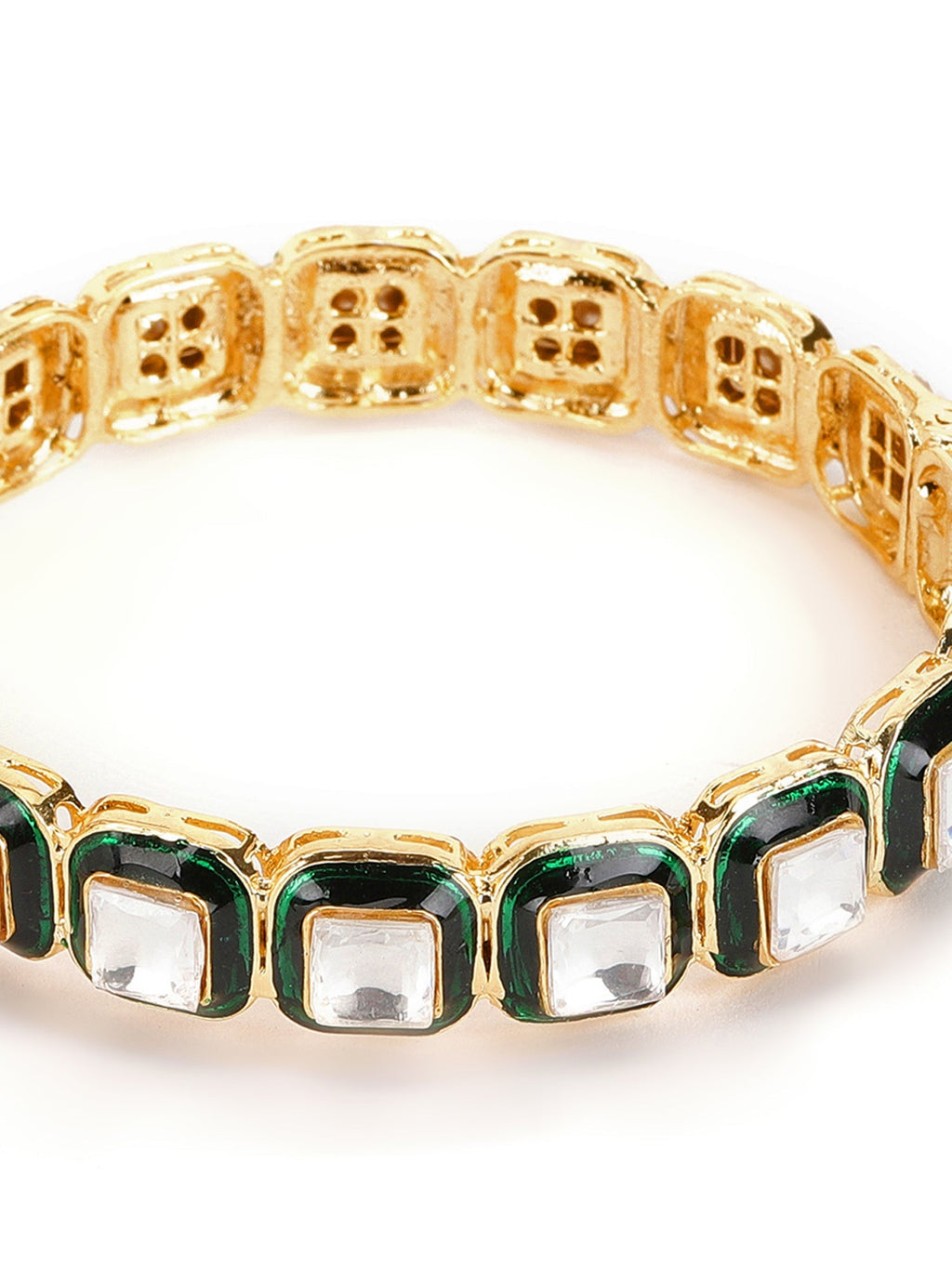 Kundan and Meenakari Bangle - Ruby Raang