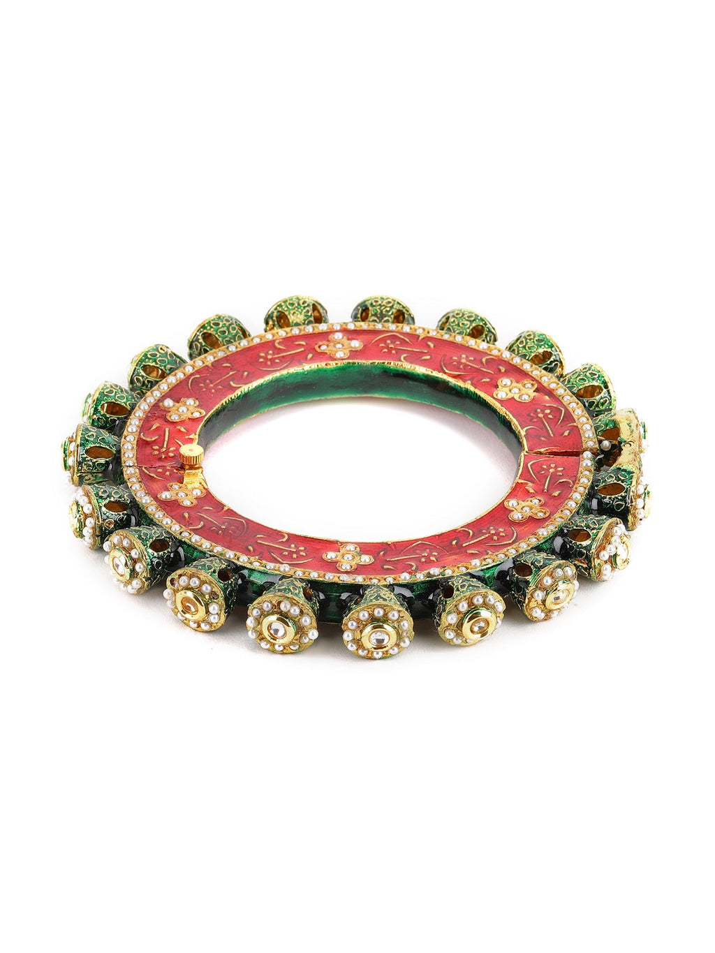 Meenakari Handcrafted Heavy Bangle - Ruby Raang