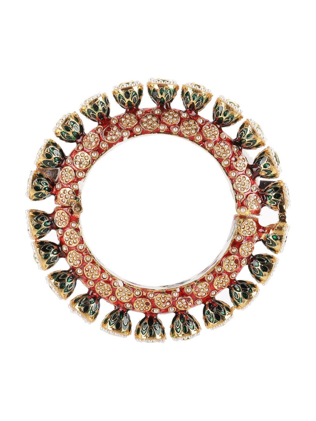 Red Meenakari Handcrafted Heavy Bangle - Ruby Raang