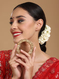 Golden Pearl Handcrafted Heavy Bangle - Ruby Raang