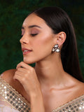 Three Stone Blue Meenakari Kundan Earrings - Ruby Raang