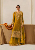 Prazu Fashion Yellow Georgette Sequence With Rivet Moti Palazzo Suit