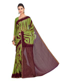Mimosa Women's Green Chiffon Banarasi Silk Saree