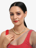 Women's Gold-Polished Kundan Choker Necklace - Ruby Raang