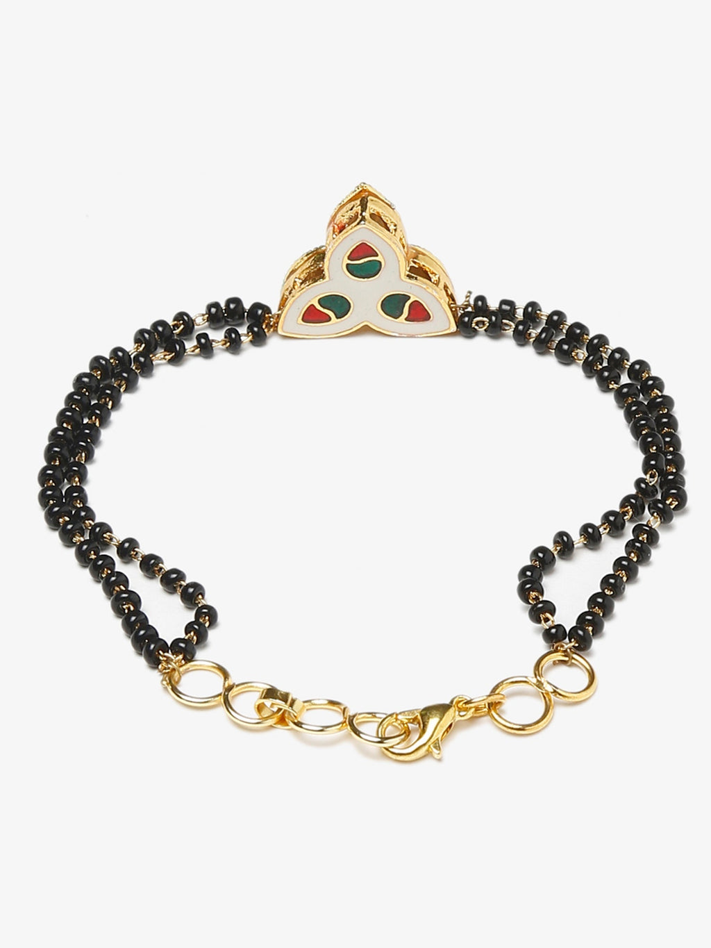 Women's Black Kundan Mangalsutra Bracelet - Ruby Raang
