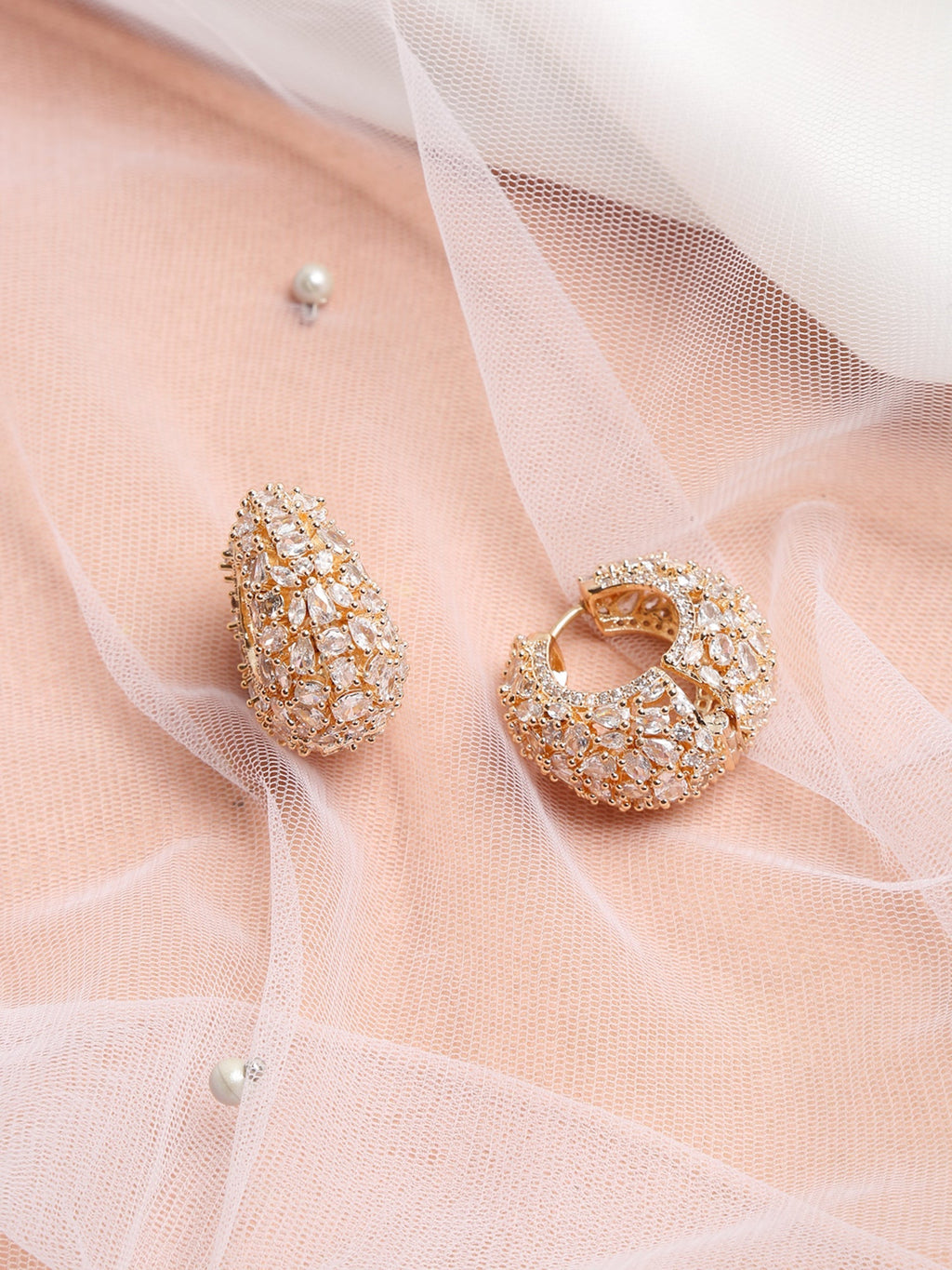 Rose Gold Contemporary Hoop Earrings - Ruby Raang