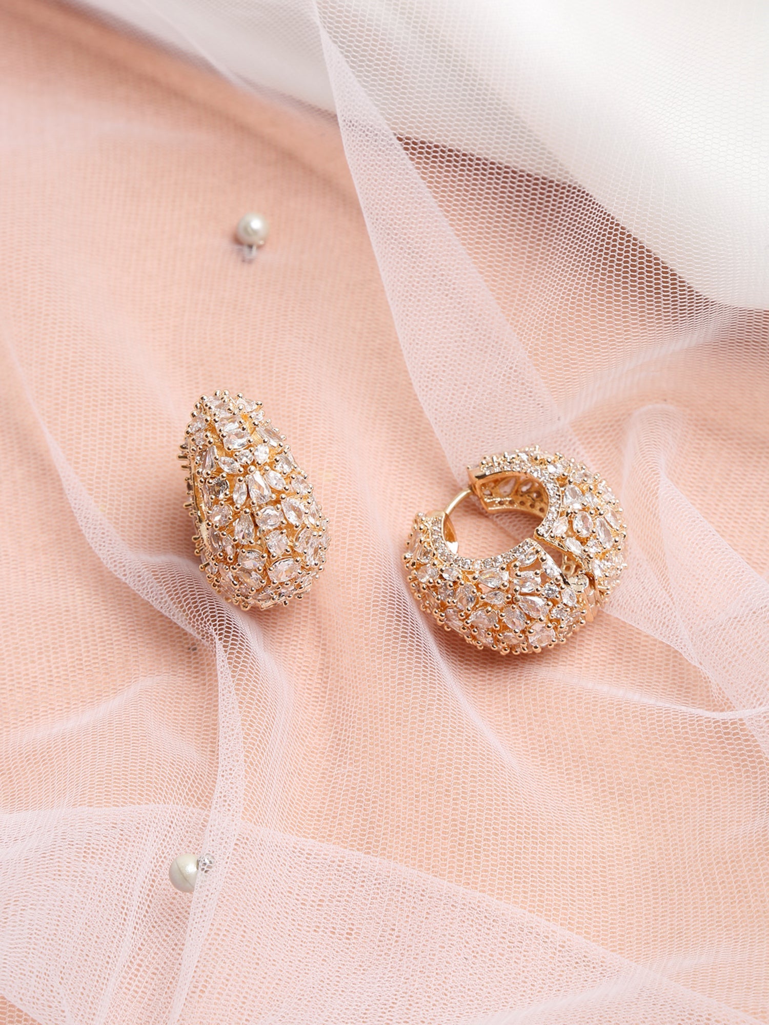 Rose Gold Contemporary Hoop Earrings - Ruby Raang