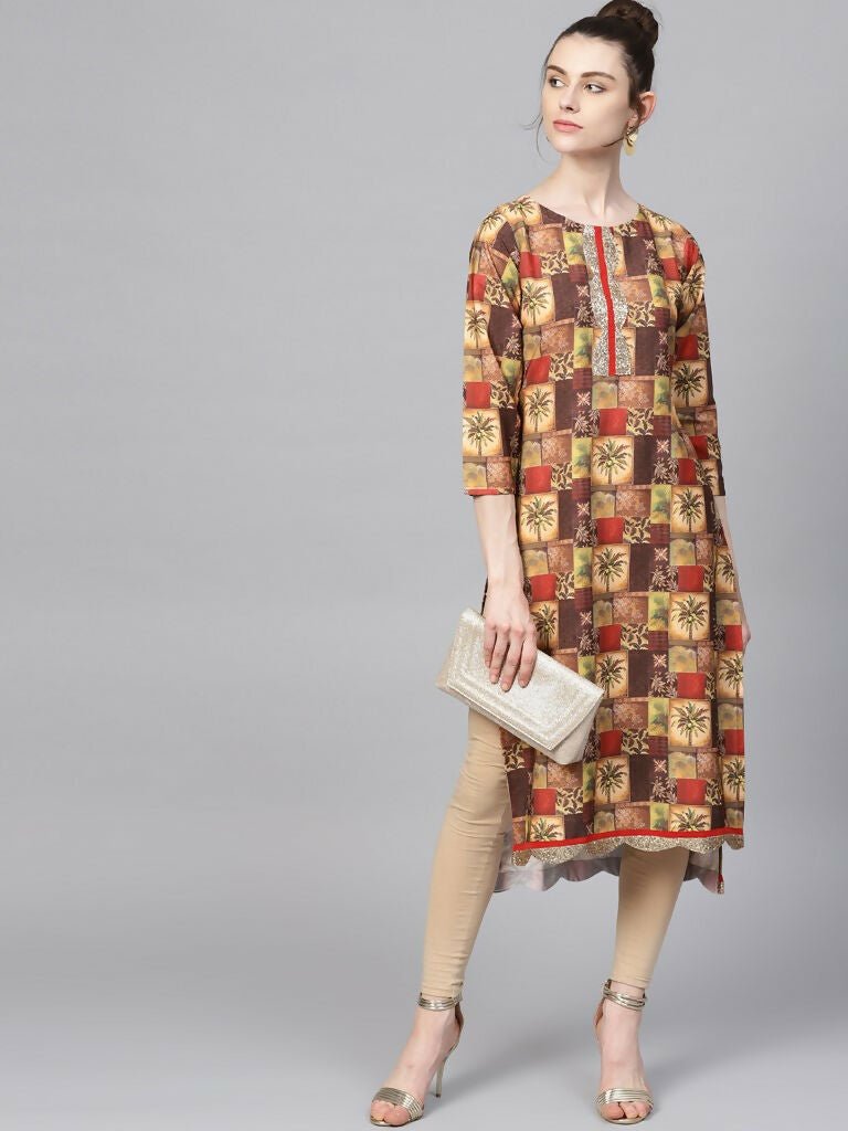 Ahalyaa Women's Traditional wear Kurta - Multi Color