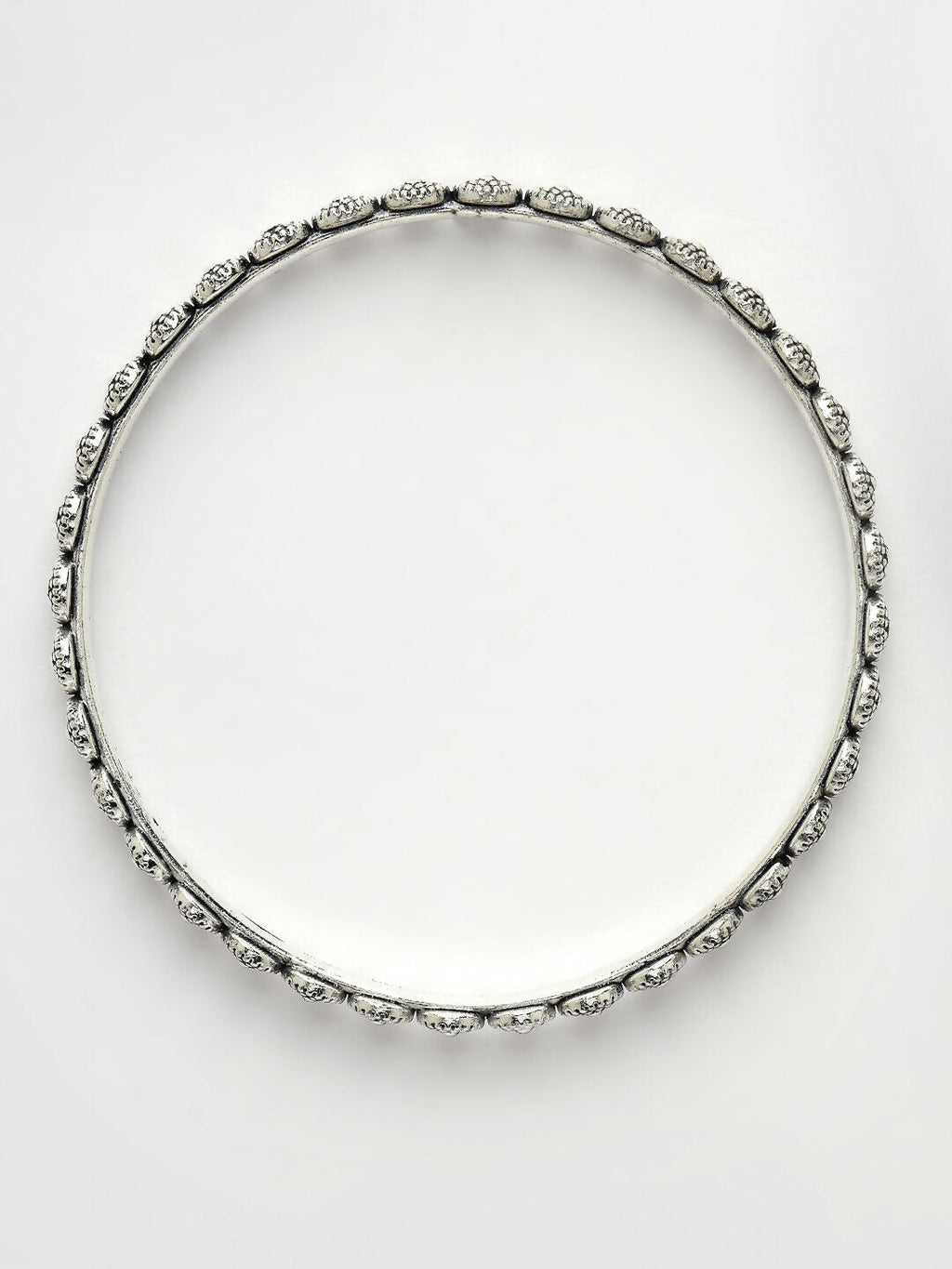 NVR Women's Set of 4 Silver-Toned German Silver Oxidised Bangles