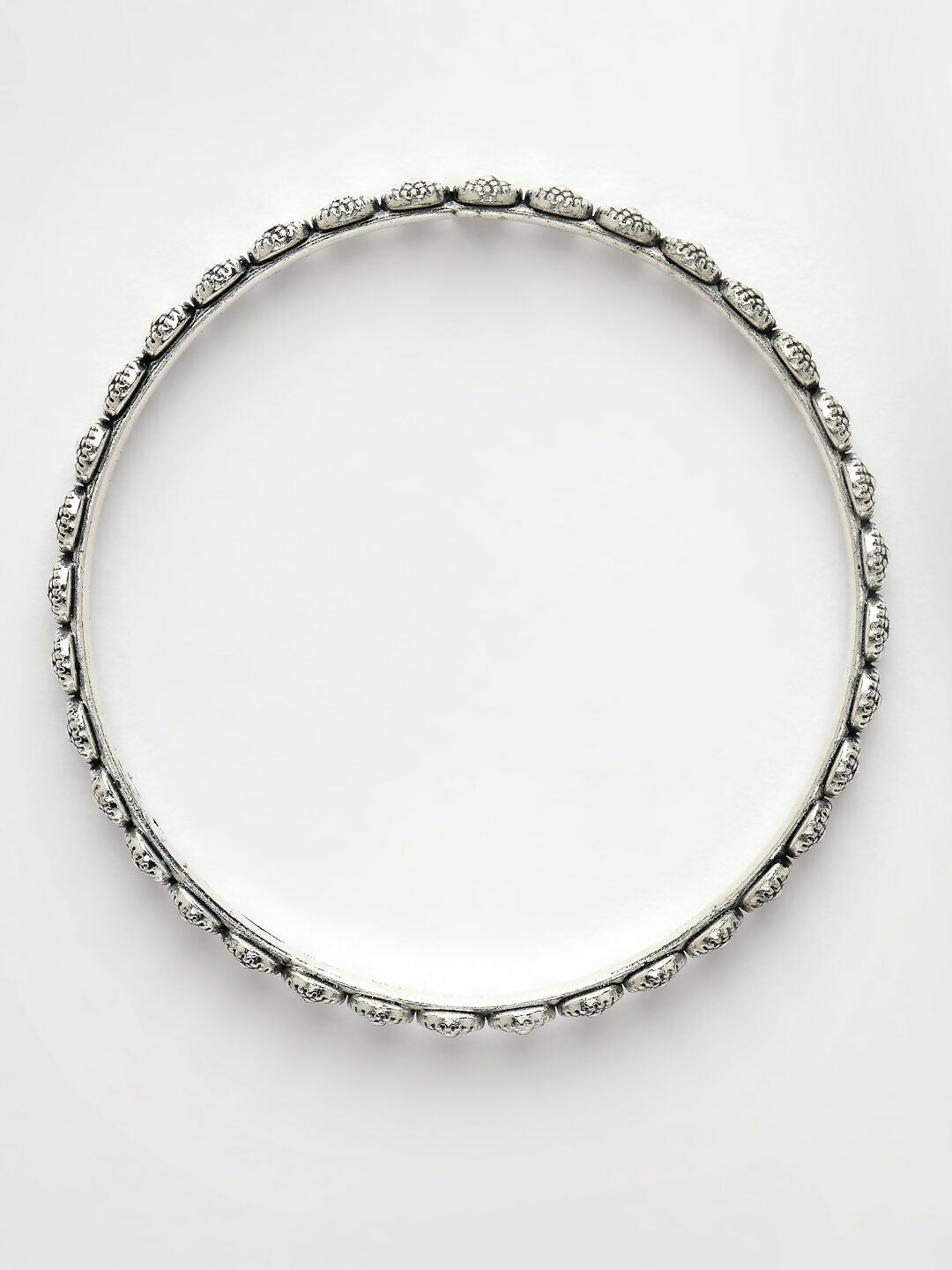 NVR Women's Set of 4 Silver-Toned German Silver Oxidised Bangles