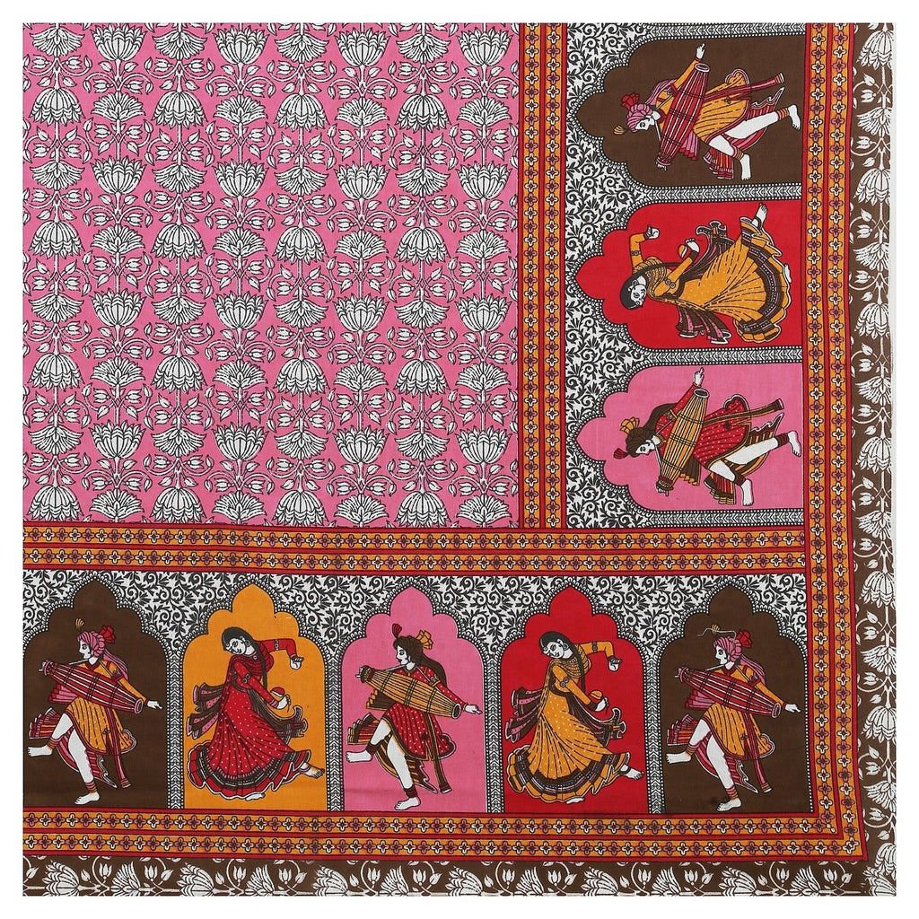 Rudra Bazaar Multicolour 210 TC Cotton Double King Bedsheet With 2 Pillow Covers