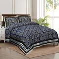 Rudra Bazaar Multicolour 210 TC Cotton Double King Bedsheet With 2 Pillow Covers