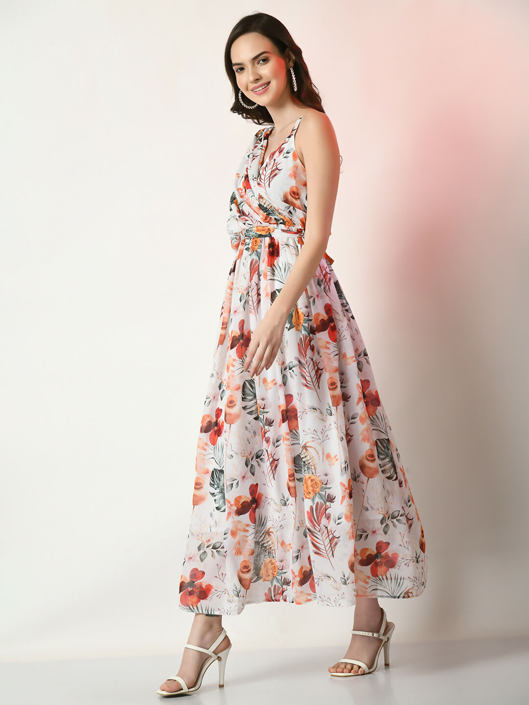 Myshka Women's White Printed Dress
