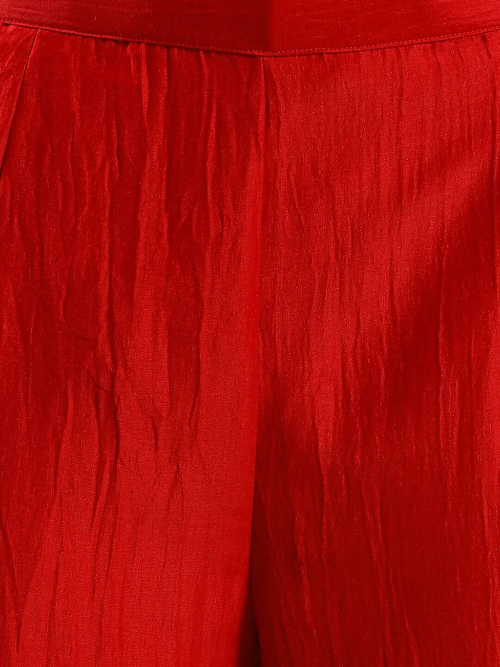 Red Chinon Embroidered Straight Kurta with Trouser & Dupatta - Salimar