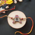 Indianvibez Alphabet A Wooden Rakhi - Kids Rakhi