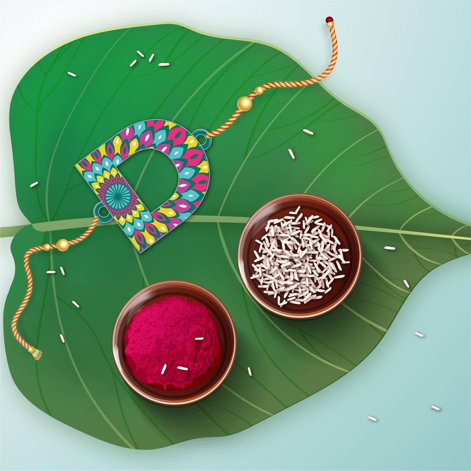 Indianvibez Alphabet D Wooden Rakhi - Kids Rakhi