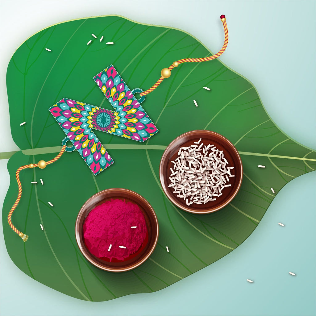Indianvibez Alphabet N Wooden Rakhi - Kids Rakhi