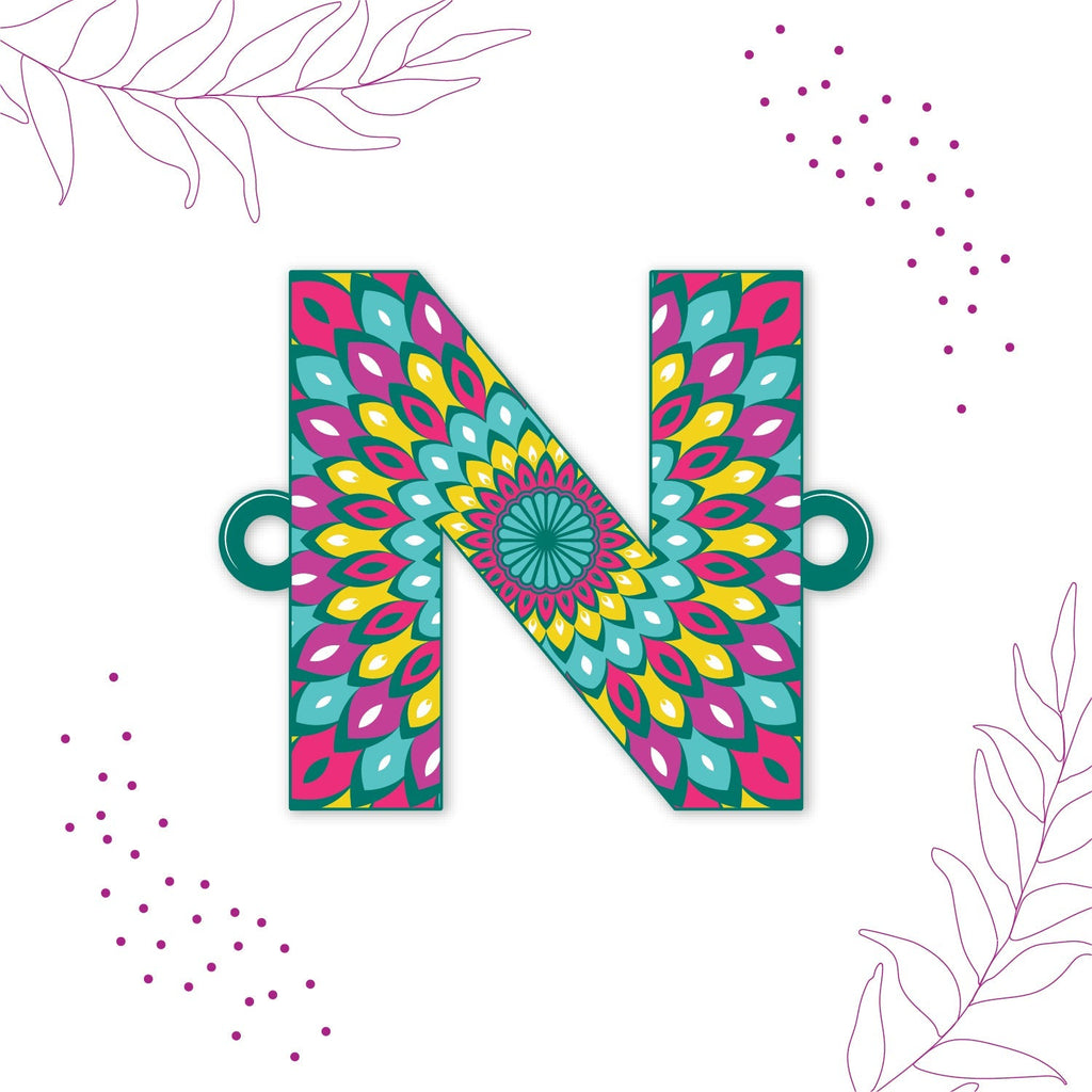 Indianvibez Alphabet N Wooden Rakhi - Kids Rakhi