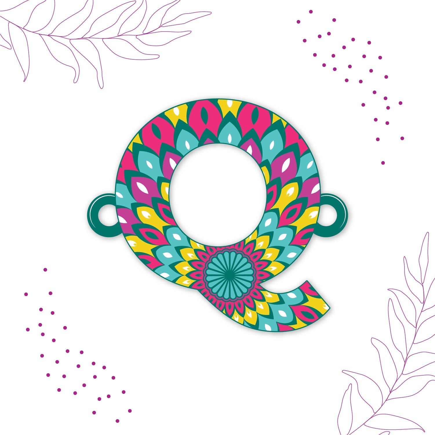 Indianvibez Alphabet Q Wooden Rakhi - Kids Rakhi