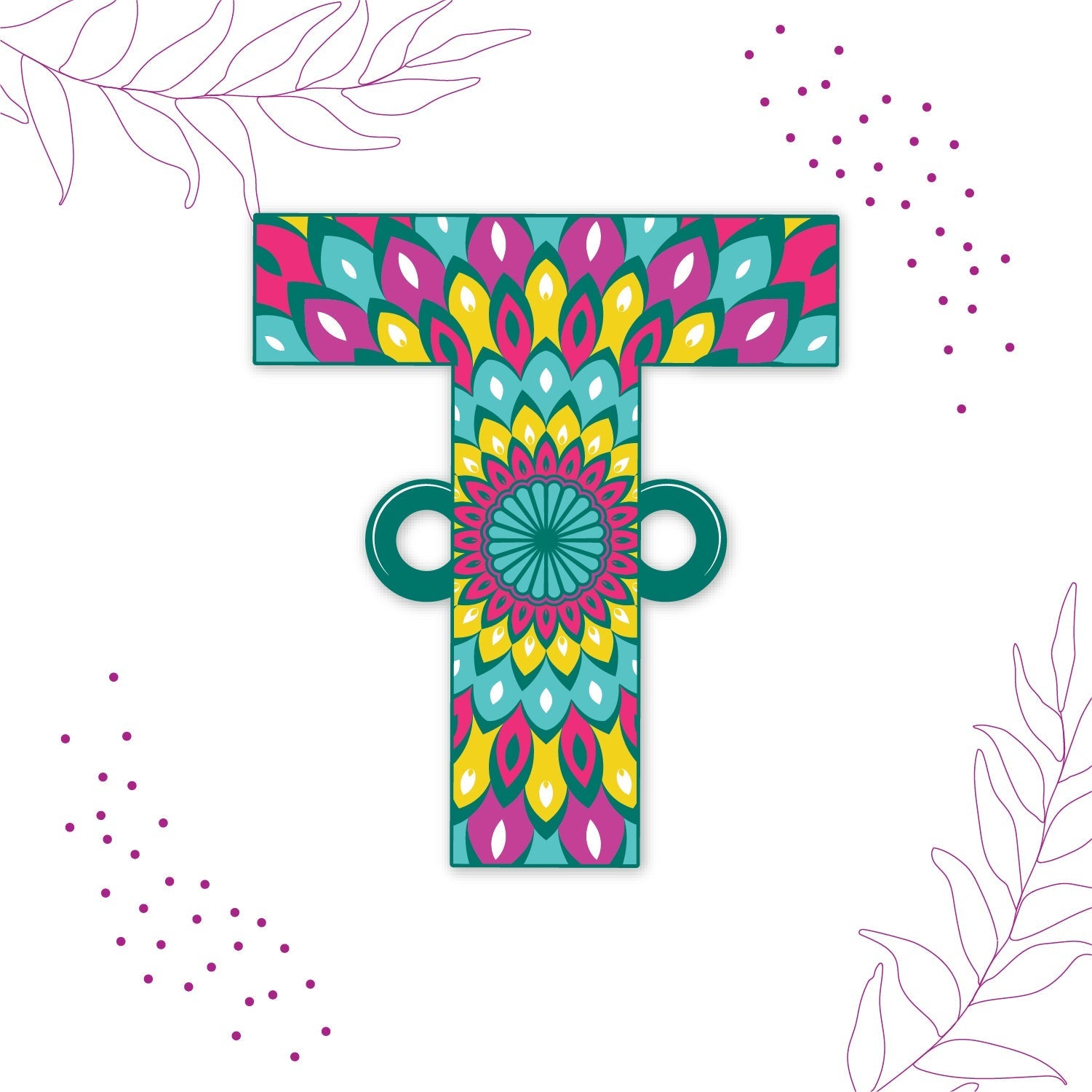 Indianvibez Alphabet T Wooden Rakhi - Kids Rakhi