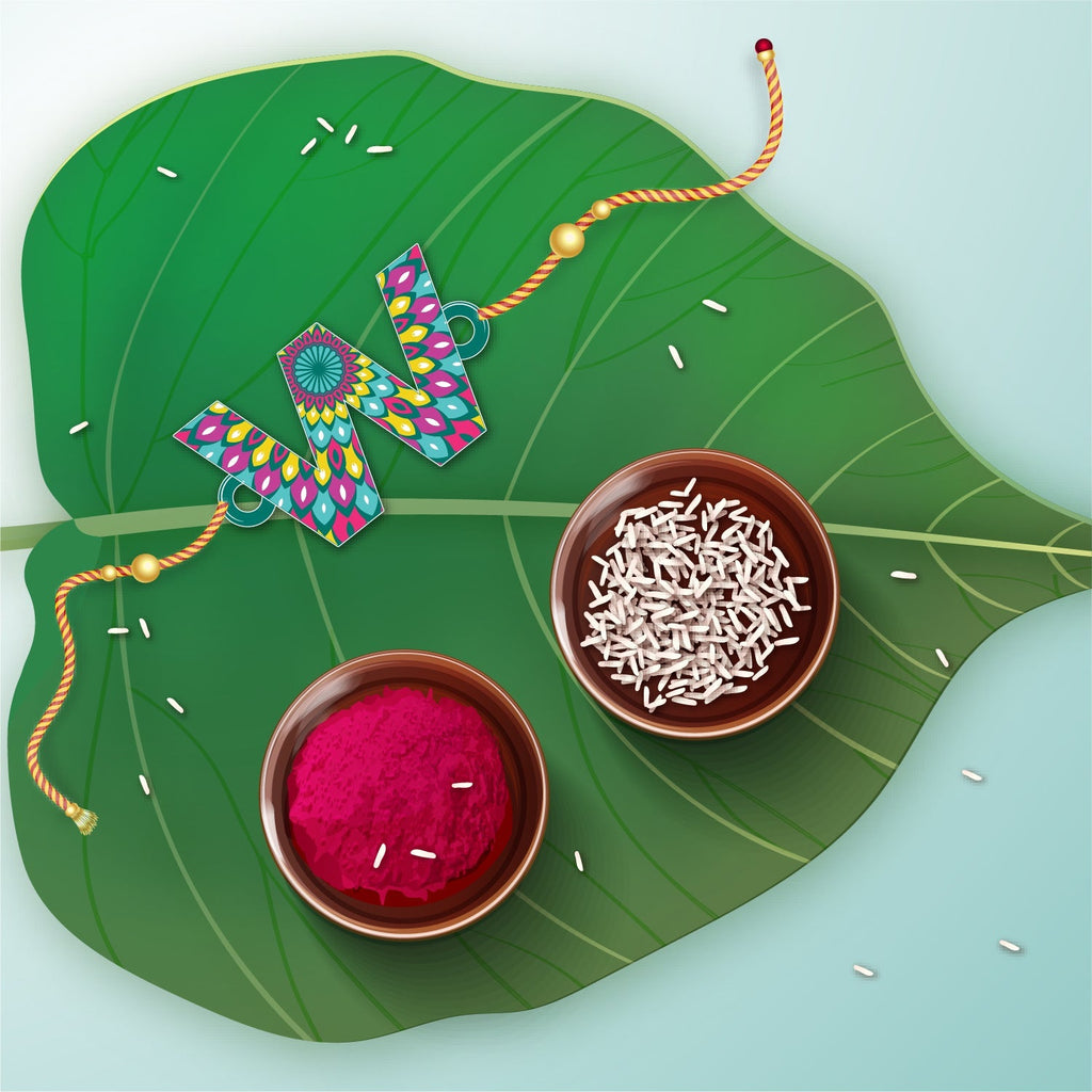 Indianvibez Alphabet X Wooden Rakhi - Kids Rakhi