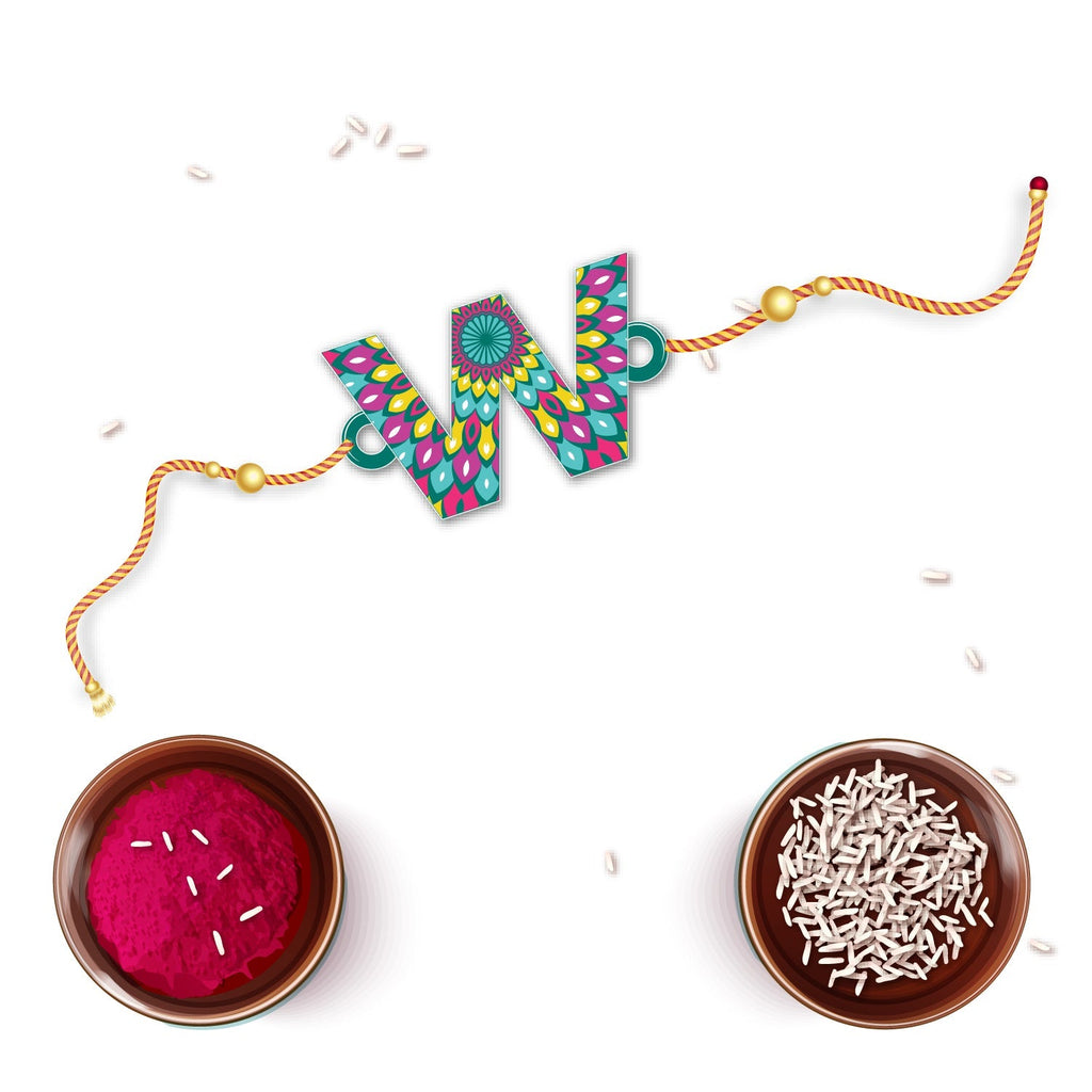 Indianvibez Alphabet X Wooden Rakhi - Kids Rakhi