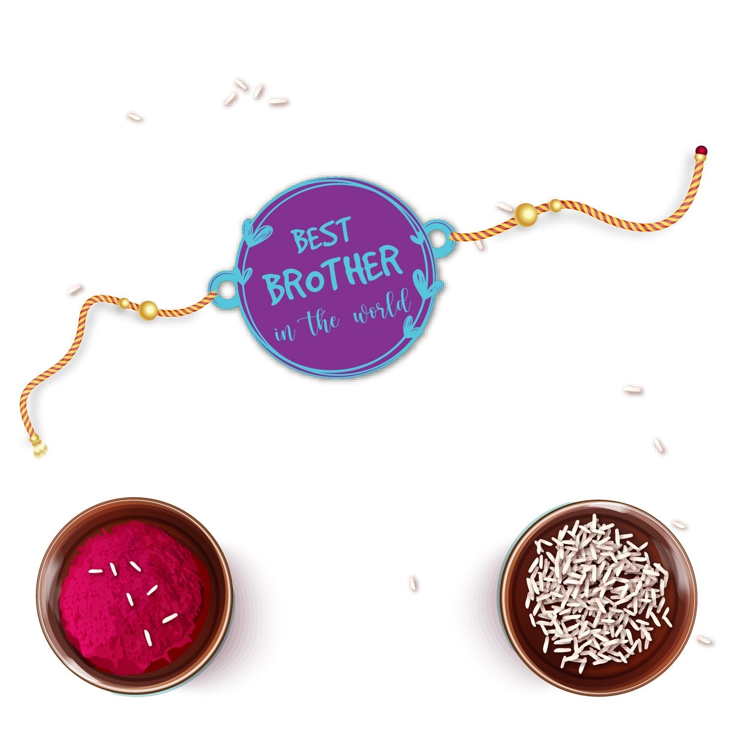 Indianvibez Best Brother in the World Wooden Rakhi with Rudraksha Thread| Rakhi for Bhaiya, Shop India - Kids Rakhi