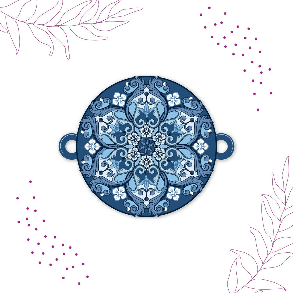 Indianvibez Ethnic Mandala Wooden Rakhi with Rudraksha, Divine Rakhi for Brother| - Kids Rakhi