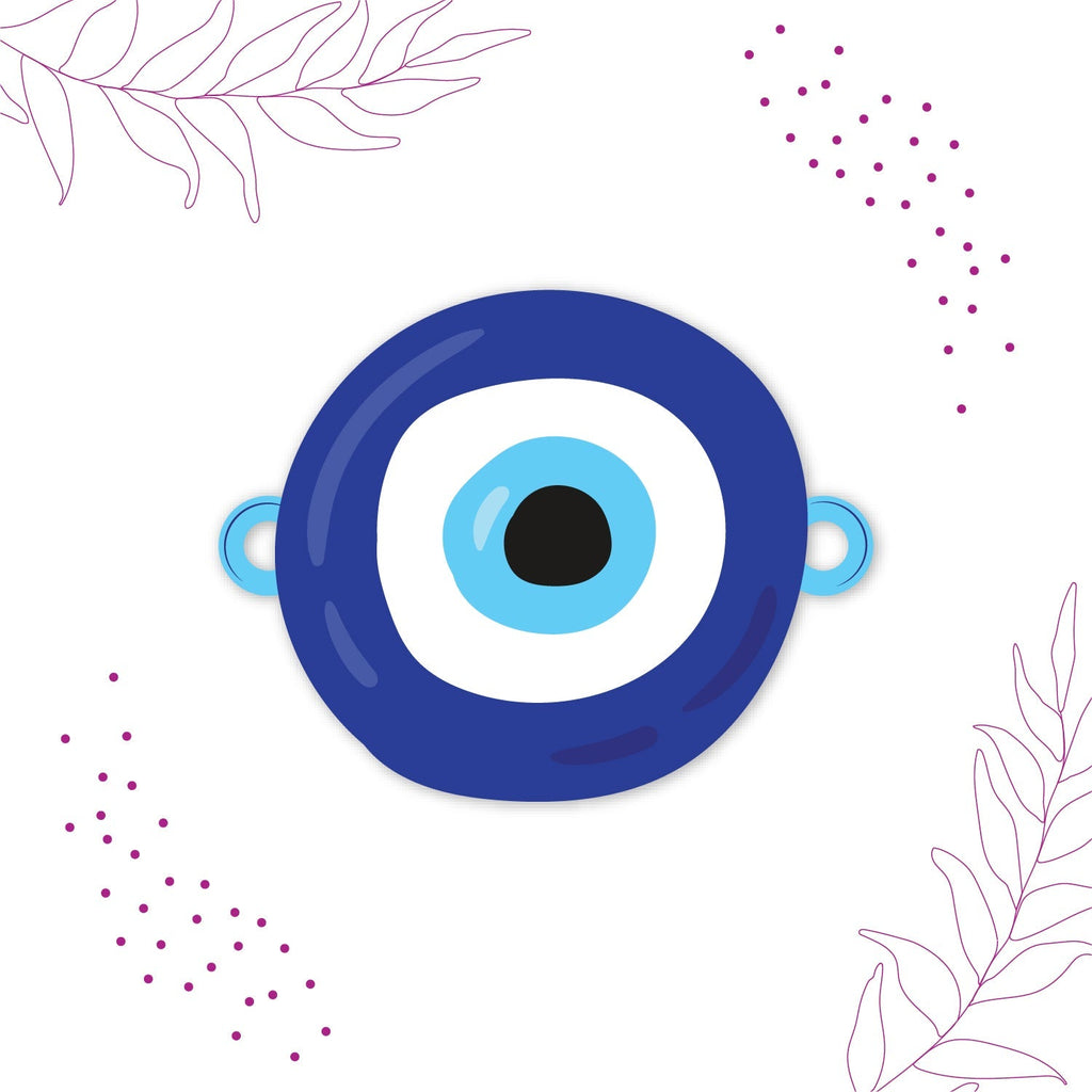 Indianvibez Evil Eye Rakhi with Rudraksha Thread, Rakhi for Brother - Kids Rakhi