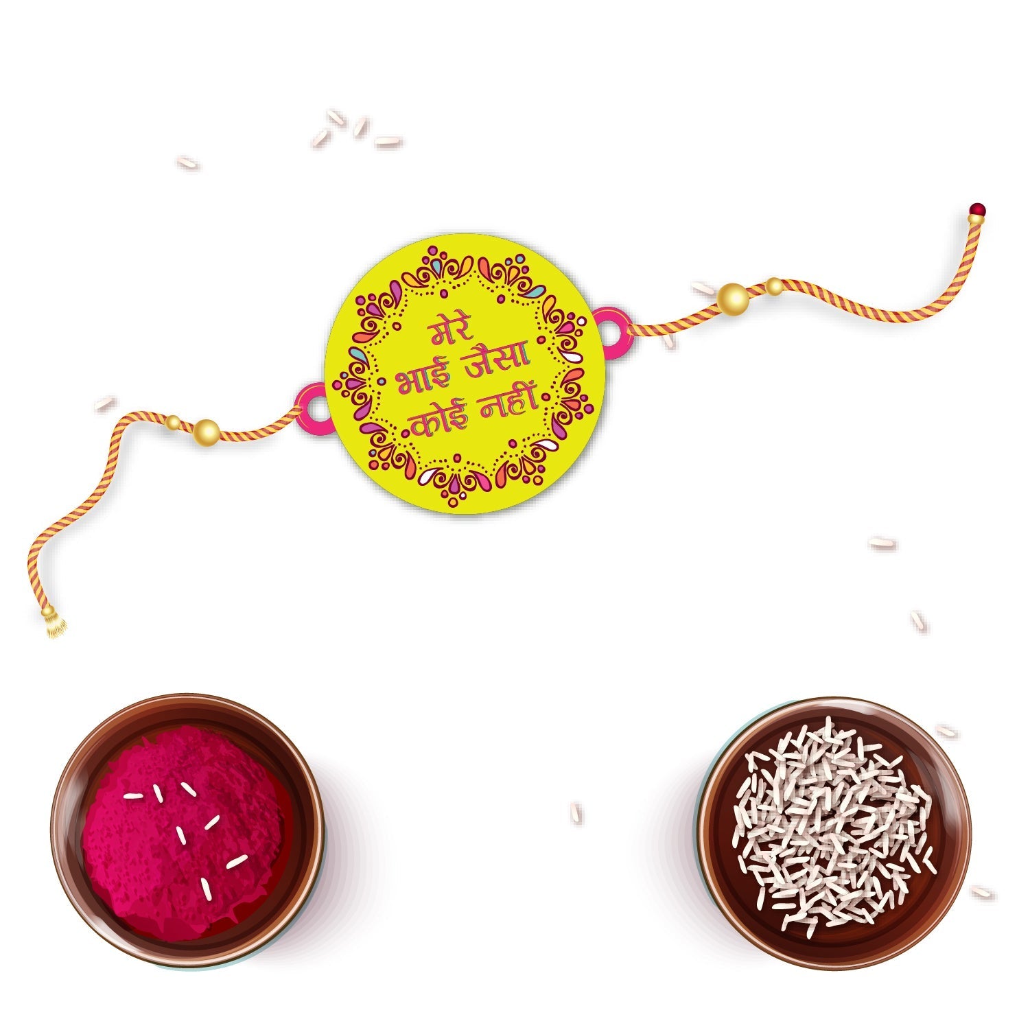 Indianvibez Mere Bhai Jaisa Koi Nahi Rakhi, Rakhi with Rudraksha Thread - Kids Rakhi
