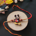 Indianvibez Mickey Wooden Rakhi with Rudraksha, Cartoon Rakhi for Brother, Shop India - Kids Rakhi