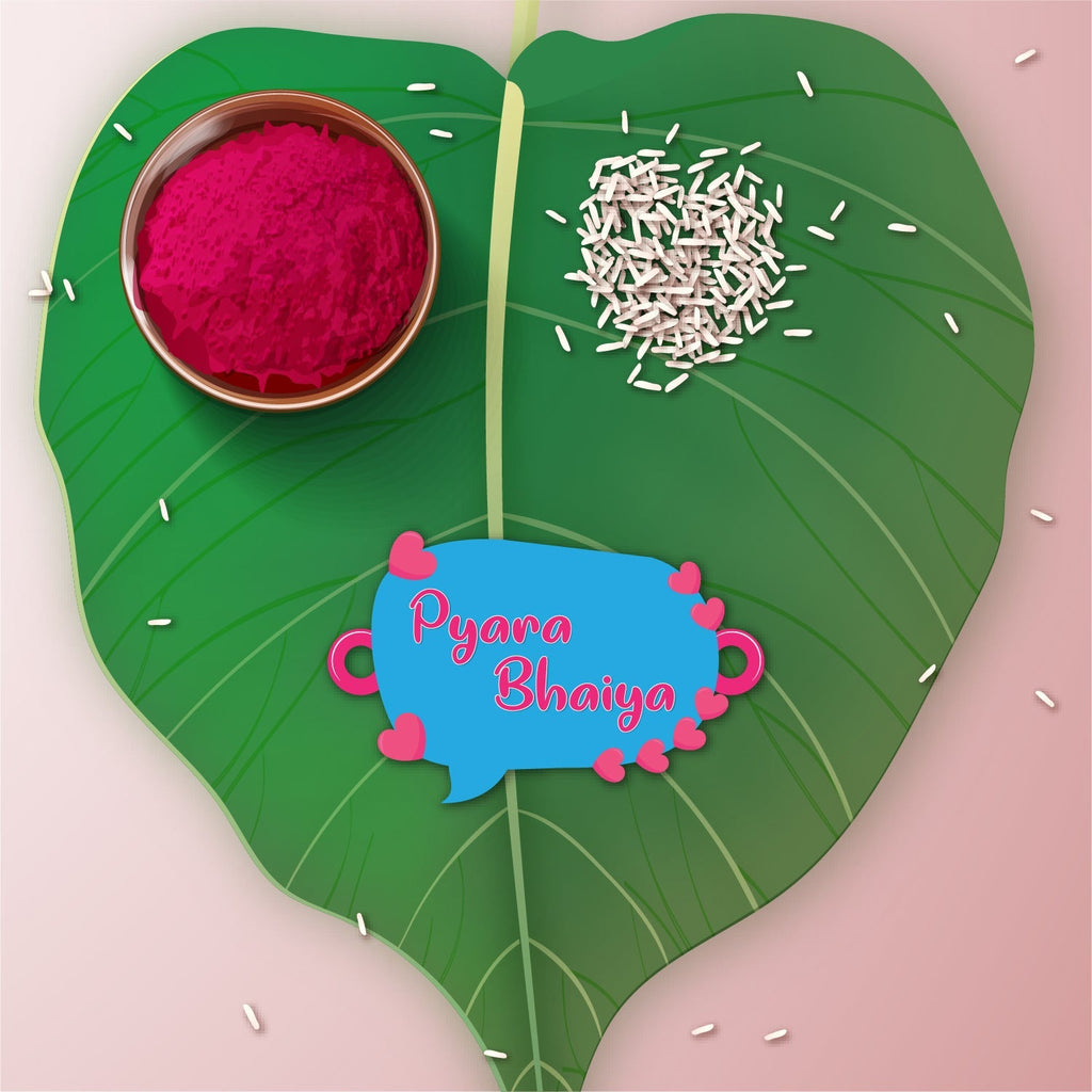 Indianvibez Pyara Bhai Wooden Rakhi with Rudraksha Thread, Rakhi for Brother - Kids Rakhi