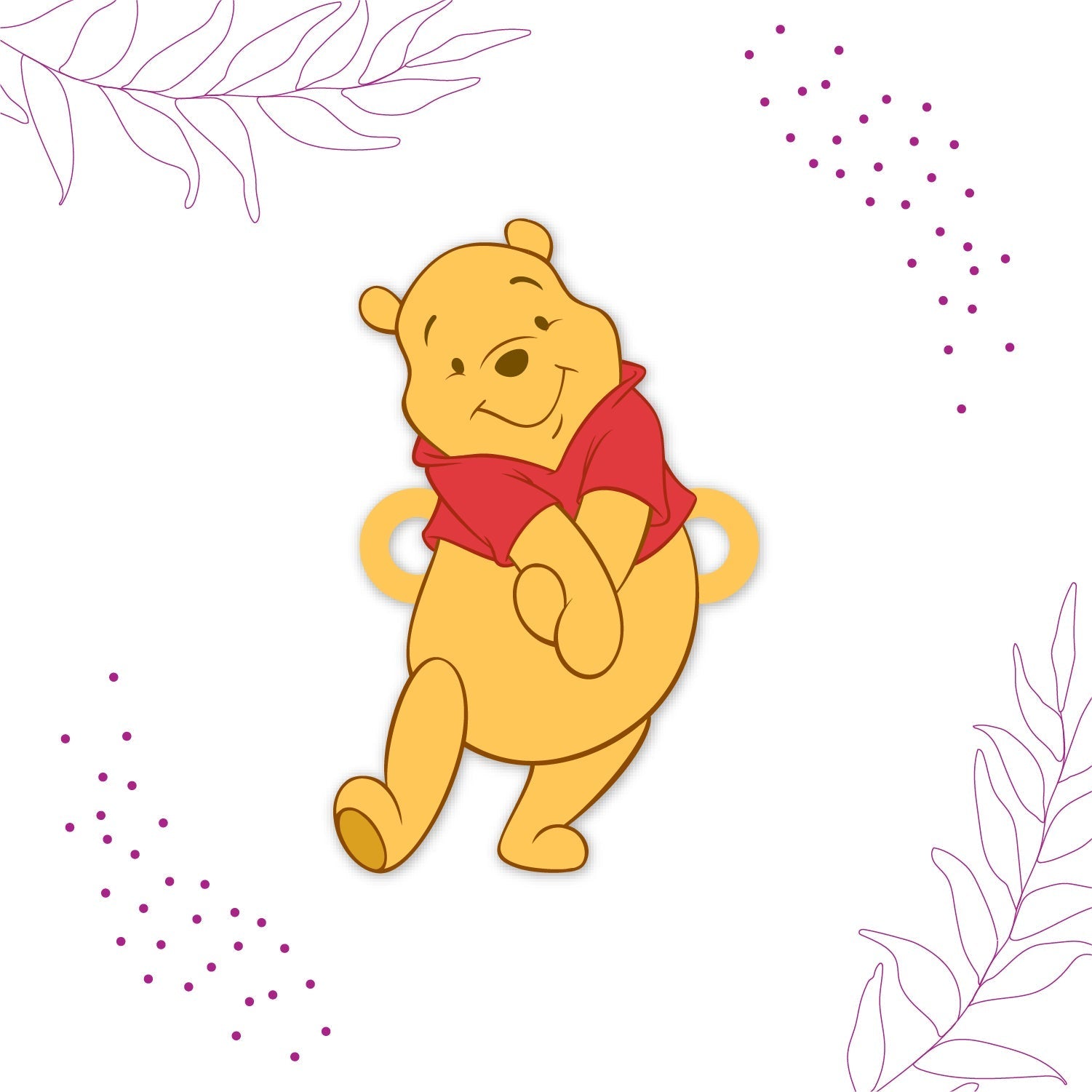 Indianvibez Winnie Pooh Wooden Rakhi with Rudraksha, Cute Rakhi for Brother, Shop India - Kids Rakhi