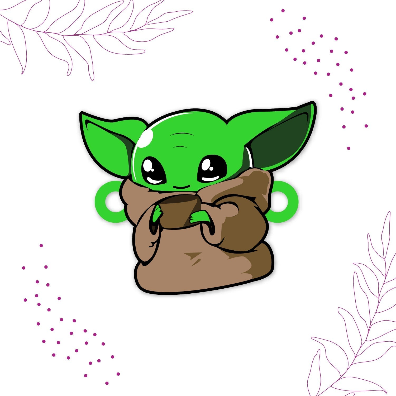 Indianvibez Yoda Wooden Rakhi with Rudraksha, Star Wars Rakhi for Bro, Shop India - Kids Rakhi
